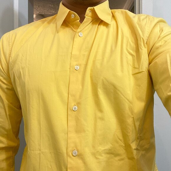 Vince dress shirt mens size small.  great yellow color. RARE FIND - Picture 6 of 6